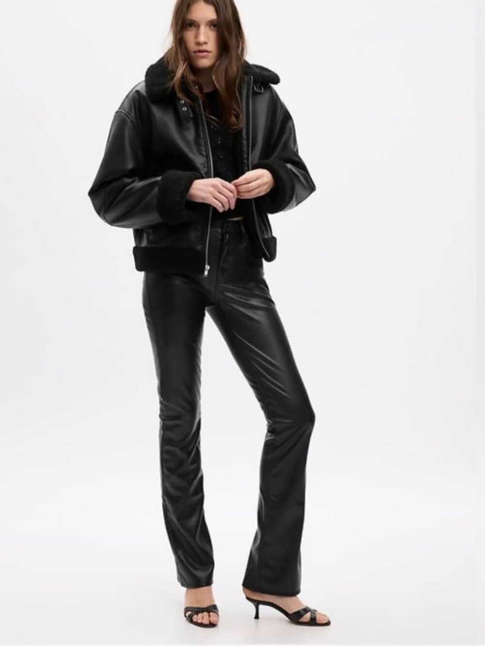 NWT Gap Mid Rise Vegan Leather Baby Boot Pants